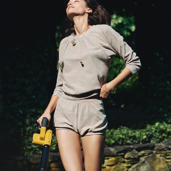 Kondi dove grey beach terry top sweatshirt Medium M - Picture 2 of 6